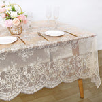 60" x 120" Ivory Lace Tablecloth